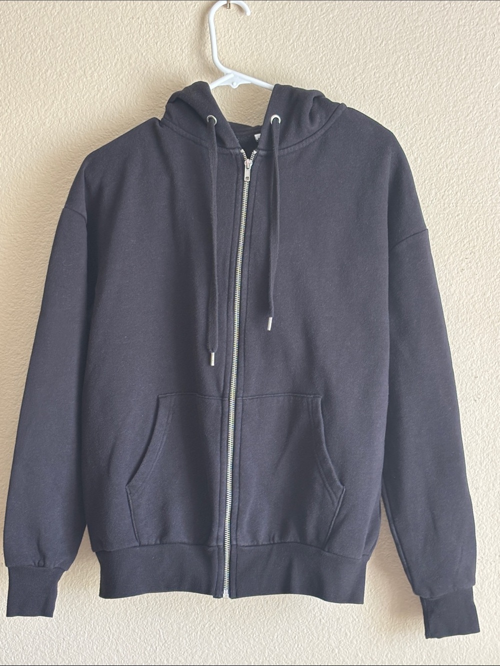 Unisex Black Zip-Up Hoodie Sweatshirt